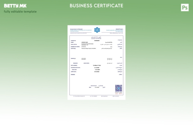 Модерен стил на Обединетите Арапски Емирати Sharjah сертификат за лиценца Шаблон